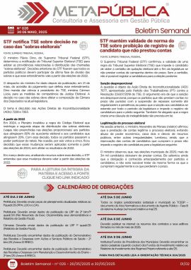 Imagem da notícia BOLETIM SEMANAL Nº 026